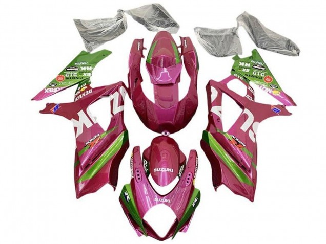 Pink Green White 2007-2008 Suzuki GSXR 1000 Motorcycle Fairings