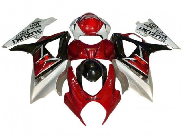 Red Black Silver 2007-2008 Suzuki GSXR 1000 Motorcycle Fairings