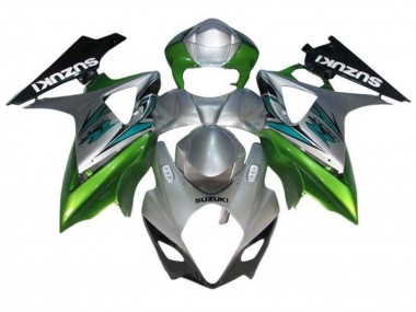 Silver Green Black 2007-2008 Suzuki GSXR 1000 Motorcycle Fairings