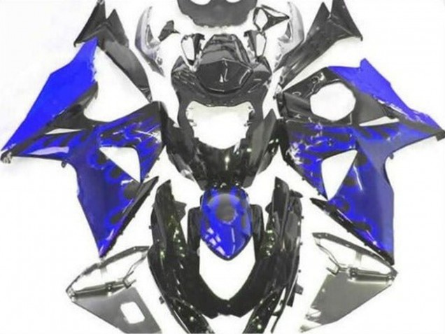 Glossy Black Blue Flame 2009-2016 Suzuki GSXR 1000 Motorcycle Fairing