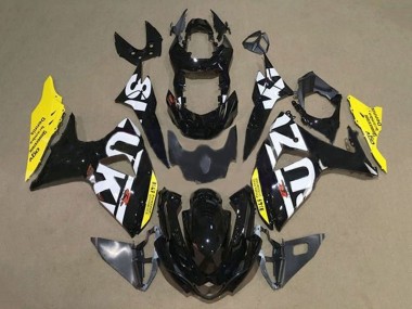 Black White Yellow 2009-2016 Suzuki GSXR 1000 Motorcycle Fairings