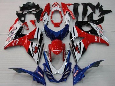 White Red Blue Black Stripe 2009-2016 Suzuki GSXR 1000 Motorcycle Fairings