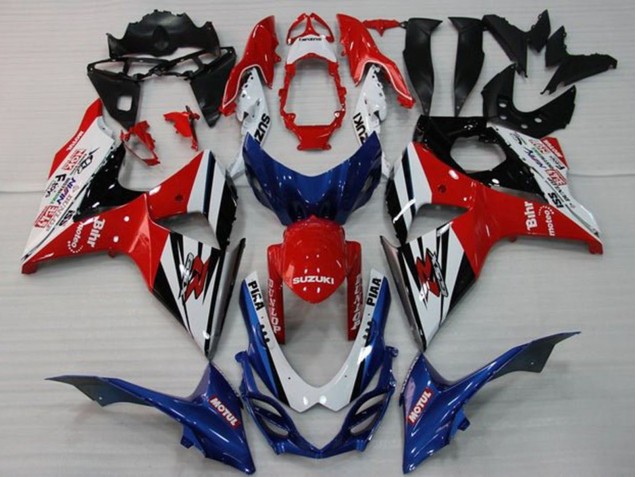 White Red Blue Black Stripe 2009-2016 Suzuki GSXR 1000 Motorcycle Fairings