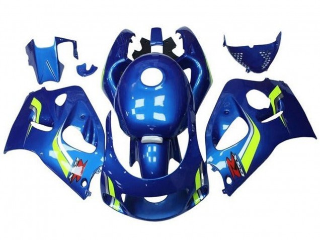 Blue Yellow White 1996-2000 Suzuki GSXR 600 / GSXR 750 Motorcycle Fairings