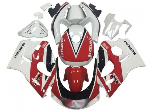 Red White Black Stripe 1996-2000 Suzuki GSXR 600 / GSXR 750 Motorcycle Fairings