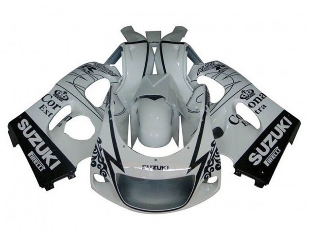 White Black Tribal Corona 1996-2000 Suzuki GSXR 600 / GSXR 750 Motorcycle Fairings