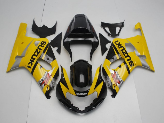 Yellow Silver Glossy Black 2001-2003 Suzuki GSXR 600 / GSXR 750 Motorcycle Fairing