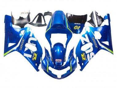 Blue Yellow Green White 2001-2003 Suzuki GSXR 600 / GSXR 750 Motorcycle Fairings