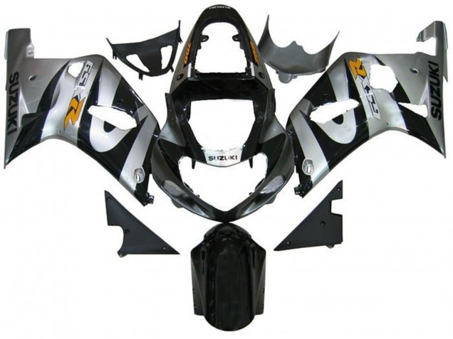 Silver Black Yellow 2001-2003 Suzuki GSXR 600 / GSXR 750 Motorcycle Fairings
