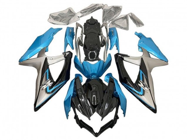 Light Blue Silver Glossy Black 2008-2010 Suzuki GSXR 600 / GSXR 750 Motorcycle Fairings