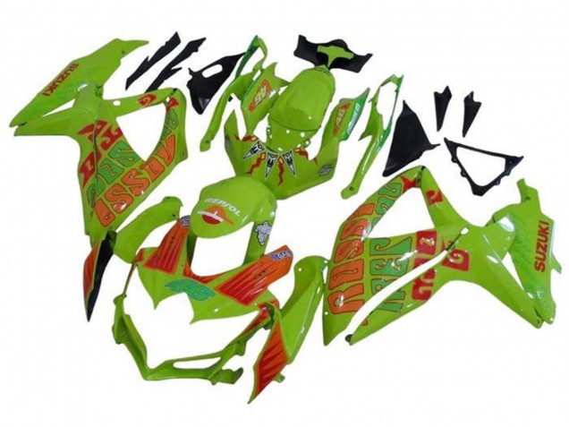 Green Orange Rossi 2008-2010 Suzuki GSXR 600 / GSXR 750 Motorcycle Fairings