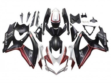 White Red Matte Black 2008-2010 Suzuki GSXR 600 / GSXR 750 Motorcycle Fairings