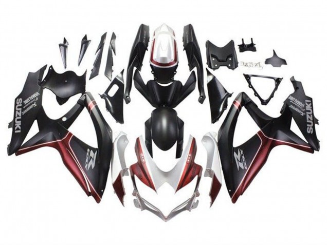 White Red Matte Black 2008-2010 Suzuki GSXR 600 / GSXR 750 Motorcycle Fairings