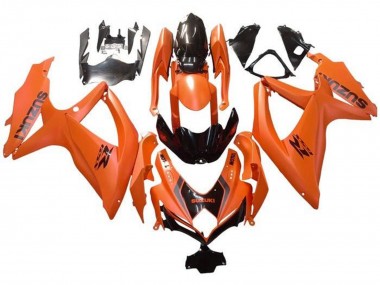 Orange Glossy Black with Decal 2008-2010 Suzuki GSXR 600 / GSXR 750 Motorcycle Fairings