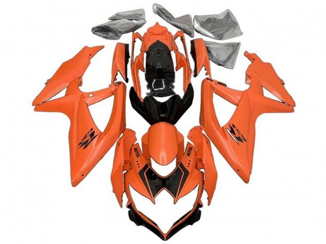 Orange Glossy Black 2008-2010 Suzuki GSXR 600 / GSXR 750 Motorcycle Fairings