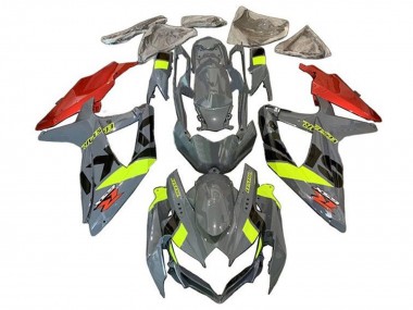 Nardo Grey Neon Yellow Red Black 2008-2010 Suzuki GSXR 600 / GSXR 750 Motorcycle Fairings