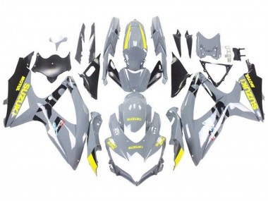 Nardo Grey Yellow Black 2008-2010 Suzuki GSXR 600 / GSXR 750 Motorcycle Fairings