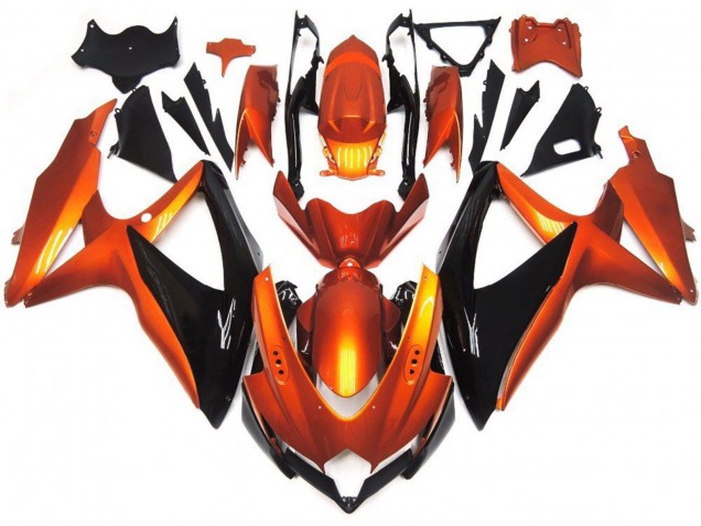 Orange Black 2008-2010 Suzuki GSXR 600 / GSXR 750 Motorcycle Fairings