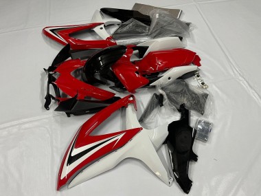 White Red Glossy Black 2008-2010 Suzuki GSXR 600 / GSXR 750 Motorcycle Fairing