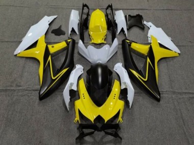 White Yellow Grey Black 2008-2010 Suzuki GSXR 600 / GSXR 750 Motorcycle Fairings