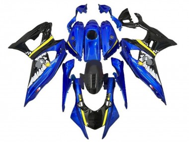 Blue Black Yellow Shark 2021-2024 Yamaha YZF R7 Motorcycle Fairings