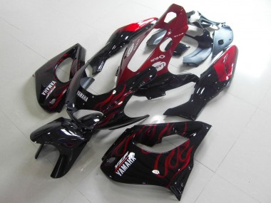Black White Red Flame 1997-2007 Yamaha YZF 1000R Thunderace Motorcycle Fairings