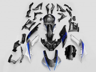 White Blue Black Forged Carbon Fiber Style 2019-2021 Yamaha YZF R3/R25 Motorcycle Fairings