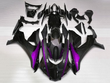 Faux Carbon Fiber Purple Stripe 2020-2025 Yamaha YZF 1000 R1 Motorcycle Fairings