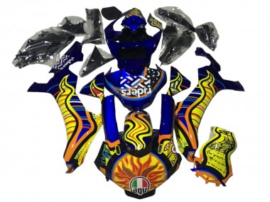 Blue Yellow Orange Tribal Sun 2020-2025 Yamaha YZF 1000 R1 Motorcycle Fairings