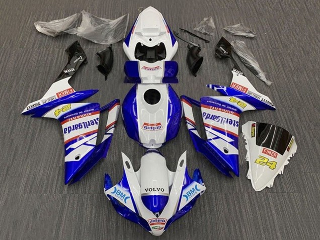 White Blue Red Volvo Fimer Sterilgarda 2007-2008 Yamaha YZF 1000 R1 Motorcycle Fairings