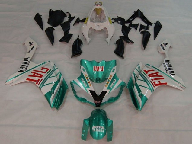 White Green Red Fiat 2007-2008 Yamaha YZF 1000 R1 Motorcycle Fairings