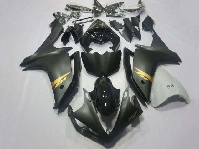Glossy Black Matte Black Gold Decal 2007-2008 Yamaha YZF 1000 R1 Motorcycle Fairings