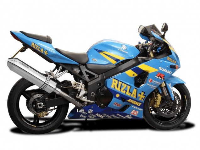 Light Blue Yellow Rizla Motul 2004-2005 Suzuki GSXR 600 / GSXR 750 Motorcycle Fairings