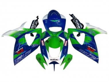 White Blue Green Alstare 2006-2007 Suzuki GSXR 600 / GSXR 750 Motorcycle Fairings