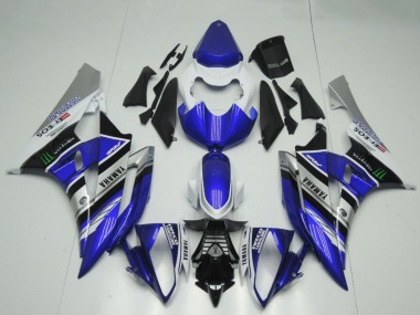 White Blue Silver Black ENEOS Monster 2006-2007 Yamaha YZF R6 Motorcycle Fairings