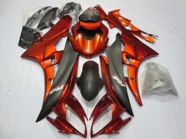Orange Matte Black 2006-2007 Yamaha YZF R6 Motorcycle Fairings