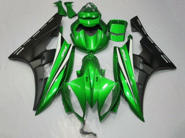 Green White Matte Black 2006-2007 Yamaha YZF R6 Motorcycle Fairings