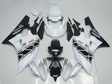 White Glossy Black Motul Michelin 2006-2007 Yamaha YZF R6 Motorcycle Fairings