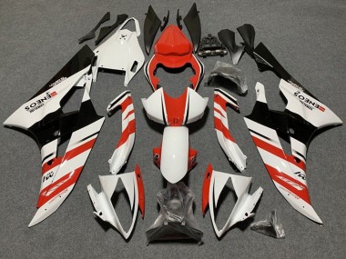 White Orange Glossy Black Stripe 2006-2007 Yamaha YZF R6 Motorcycle Fairings