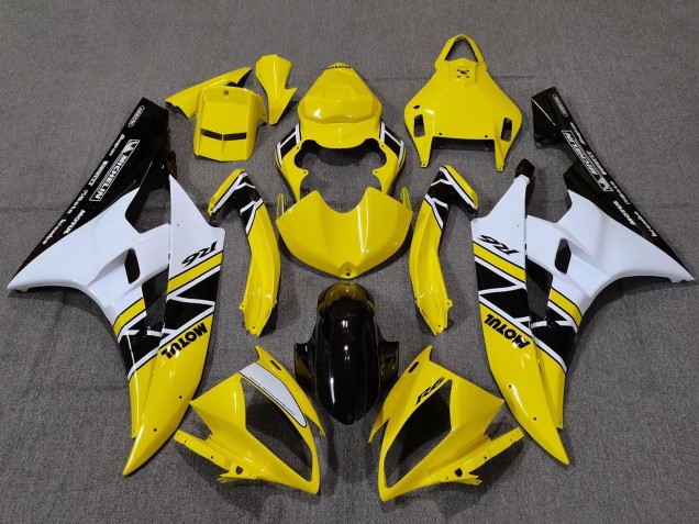 Yellow White Glossy Black Motul Michelin 2006-2007 Yamaha YZF R6 Motorcycle Fairings