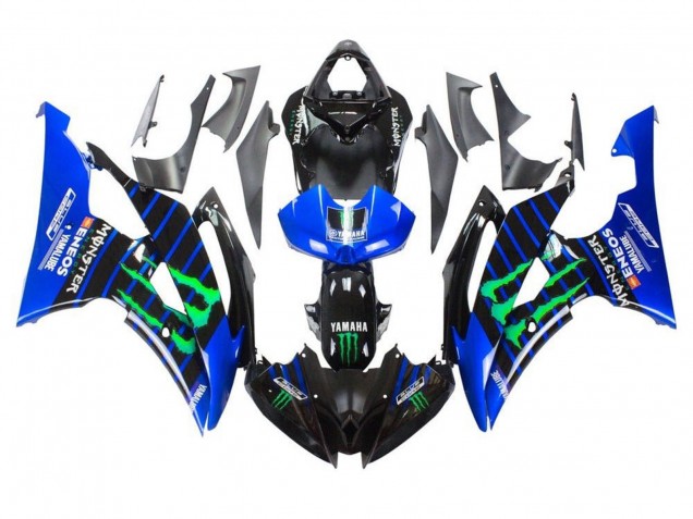 Blue Black Green Monster ENEOS Yamalube 2008-2016 Yamaha YZF R6 Motorcycle Fairings