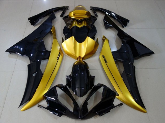 Gold Glossy Black 2008-2016 Yamaha YZF R6 Motorcycle Fairings