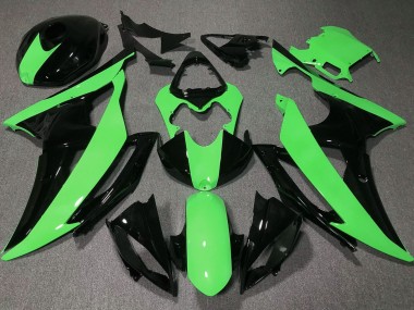 Green Glossy Black 2008-2016 Yamaha YZF R6 Motorcycle Fairings