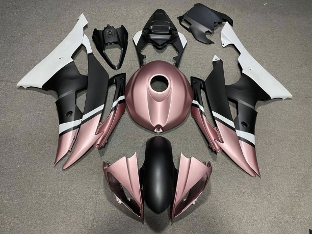 White Rose Gold Matte Black 2008-2016 Yamaha YZF R6 Motorcycle Fairings