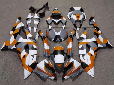White Orange Grey Black Camouflage 2008-2016 Yamaha YZF R6 Motorcycle Fairings