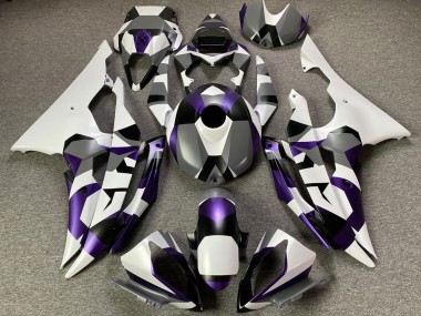 White Purple Grey Black Camouflage 2008-2016 Yamaha YZF R6 Motorcycle Fairings