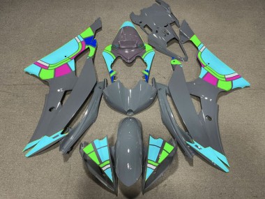 Nardo Grey Turquoise Blue Color Wheel 2008-2016 Yamaha YZF R6 Motorcycle Fairings