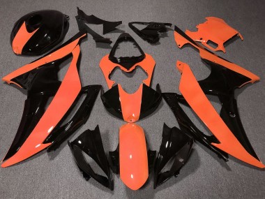 Orange Glossy Black 2008-2016 Yamaha YZF R6 Motorcycle Fairings