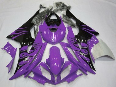 Purple Glossy Black Flame 2008-2016 Yamaha YZF R6 Motorcycle Fairings