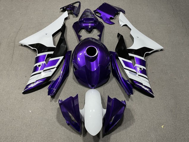 White Purple Black Stripe 2008-2016 Yamaha YZF R6 Motorcycle Fairings